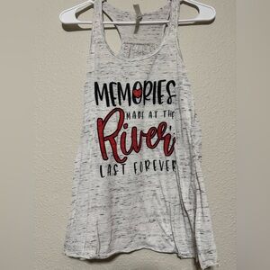 Women Girl River Razor Back Gray Flowy Tank
